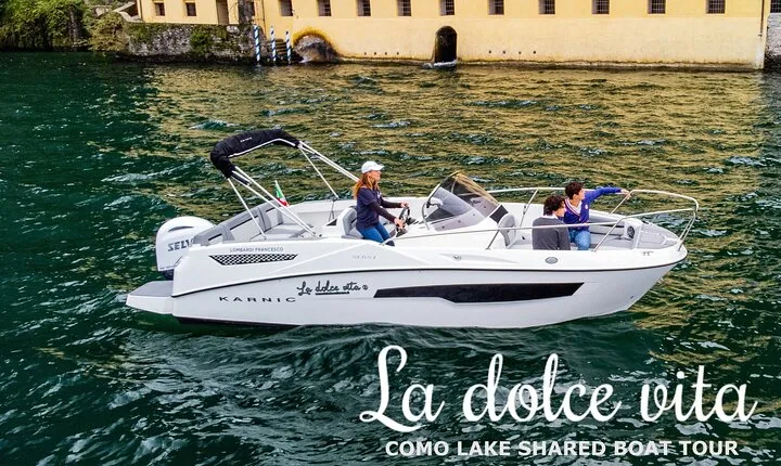 Como lake shared boat tour 1 or 2 hours rain cover