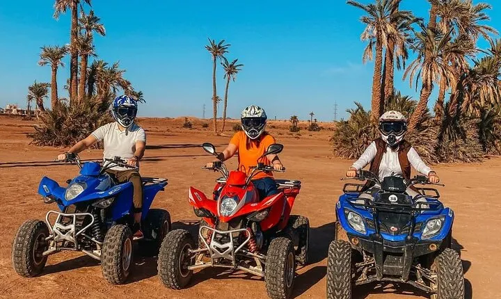 Quad ride at the desert of the Palmeraie of Marrakech
