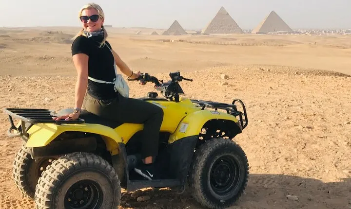 Giza pyramids, Sphinx, ATV bike, Lunch,Camel ride, Dinner cruise& shopping tour
