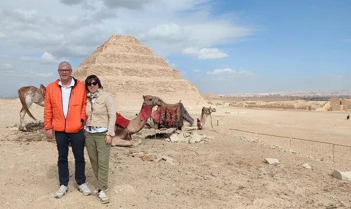 Sakkara step pyramid , Memphis Old City and Market Khan el-Khalili Private tour