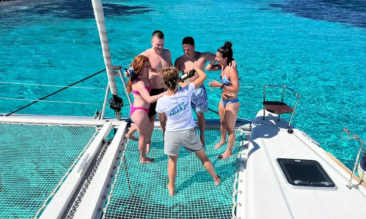 Private Full Day Catamaran Cruise from Paros with Lunch