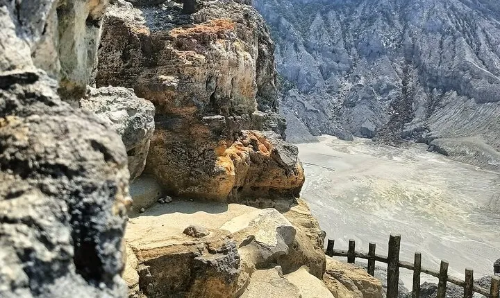 Volcano and Domas Crater of Hot Stony Bubble from Jakarta Lunch