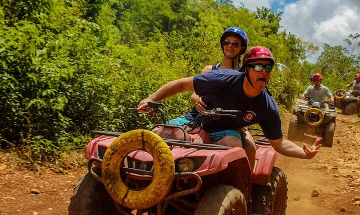 The Best Adrenaline Park! ATV´s Ziplines & Cenote swim experience from Cancun