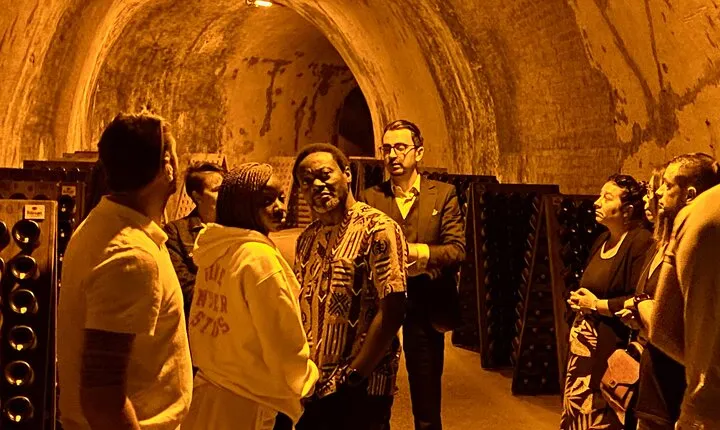 Champagne Lunch at Ruinart & Guided Cellars visit from Paris