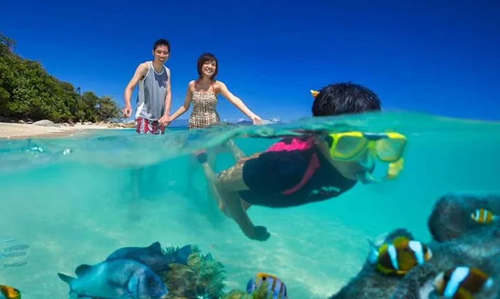 Lihaga Island (white sand island) swimming twice, including lunch and tickets