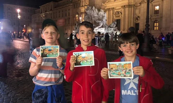 Illuminated Rome Tour for Kids&Families with Pizza&Gelato Tasting