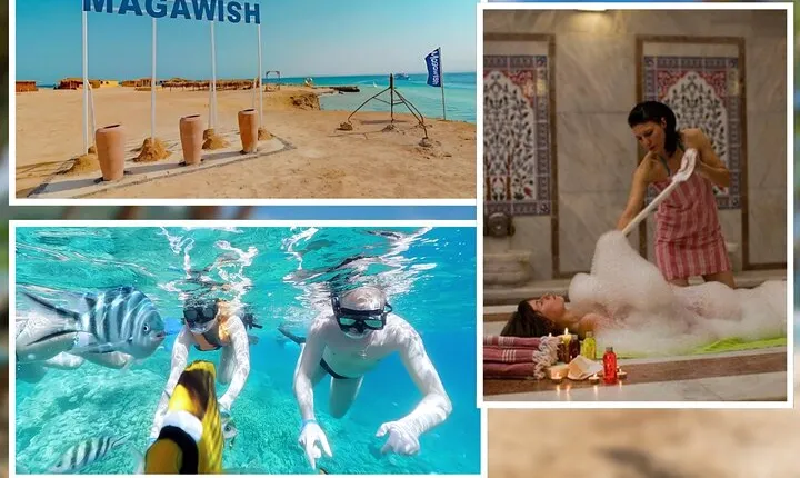 Snorkeling on Magawish Island with Lunch & Turkish Bath -Hurghada