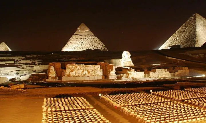 Giza Pyramids Sound & Light Show At Night