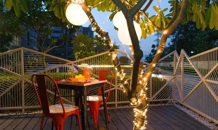 Instagram Photoshoot With Romantic Dinner Date - Candle-Lit dinner under tree