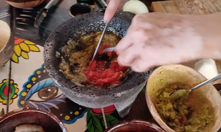 Tasting of flavors Mexican Food and margaritas tasting 