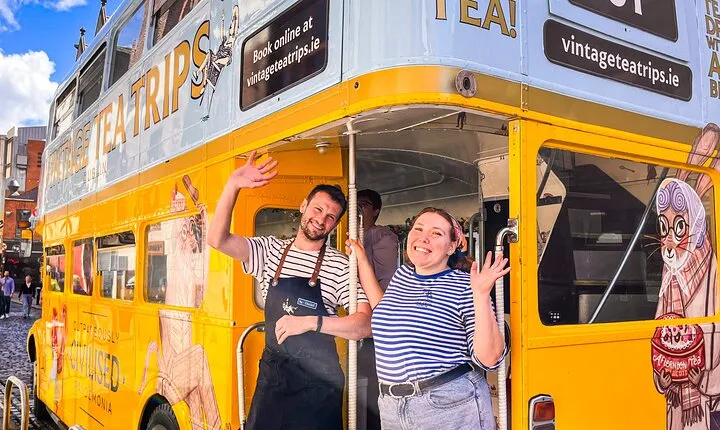 Irish Afternoon Tea on 1960s Vintage Bus in Dublin