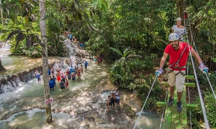 Dunns River Falls, Zipline, Bamboo Rafting, Horseback Ride Tour