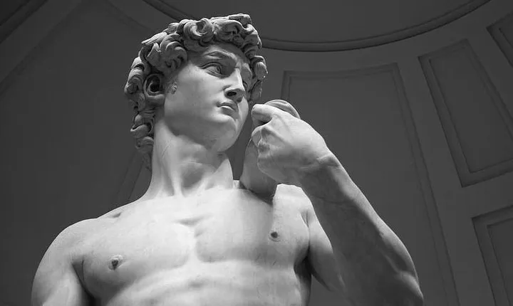 Van with a view and Accademia Gallery in Florence