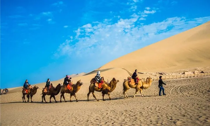 Private day tour to Dunhuang Grottoes &Mingsha sand dune and crescent moon lake