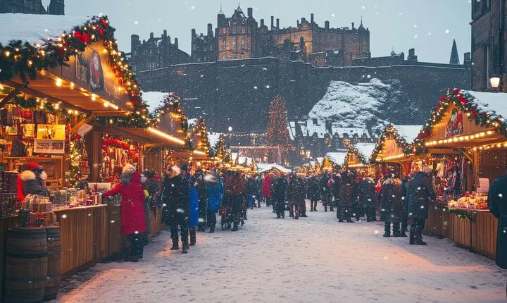 Festive Private Edinburgh, Christmas Market & Botanic Garden Tour