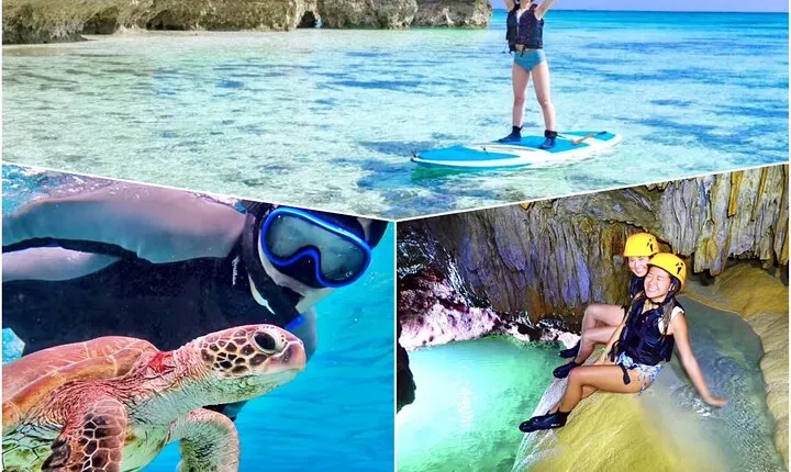 Okinawa Miyako 3set Beach SUP, Snorkeling, Pumpkin Cave,Canoeing