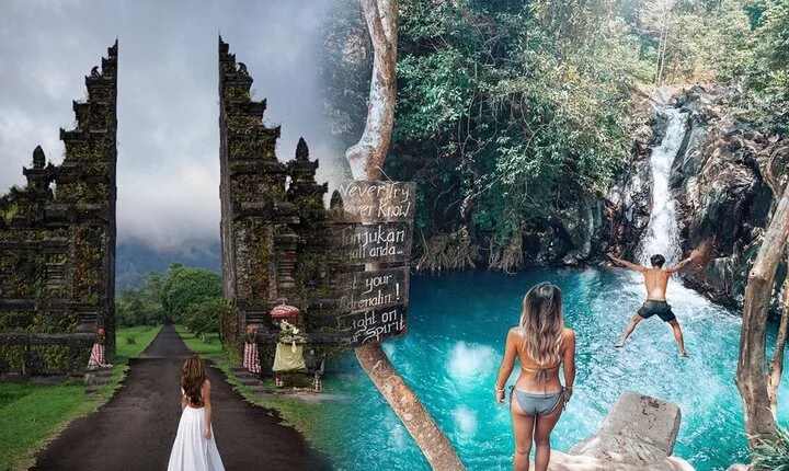 All Inclusive : Jumping Sliding at Aling- Aling Waterfall - Handara Gate - Lunch