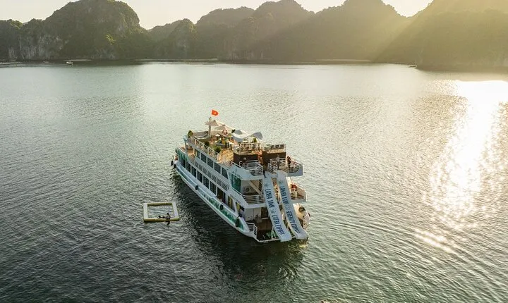 From Cat Ba: Luxury Lan Ha Bay Day Cruise: Biking, Water Slides
