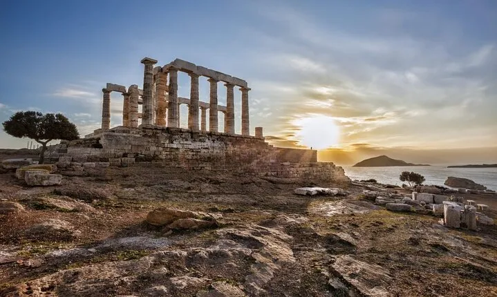 Half day Cape Sounion Sunset Views at the Poseidon Temple Tesla