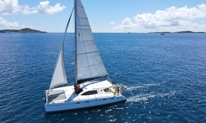 Private 6 Hrs 47 ft. Catamaran Snorkel & Cielo Charter (30p. max)
