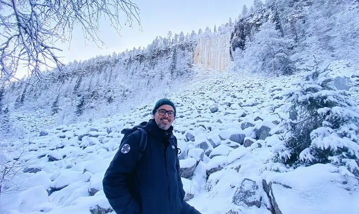 Korouoma canyon national park & frozen waterfalls with BBQ