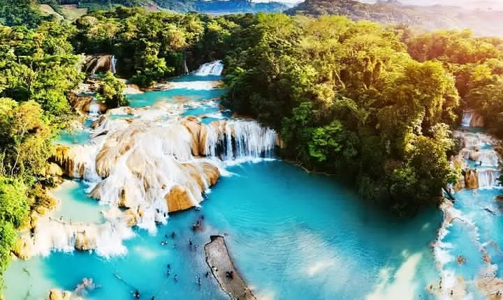 Waterfalls Agua Azul and Misol-ha