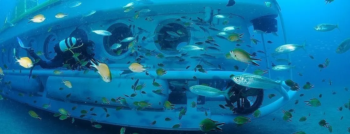 Submarine dive in the Atlantic Ocean in Tenerife