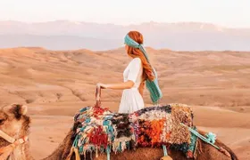 Agafay desert private sunset camel ride from Marrakech
