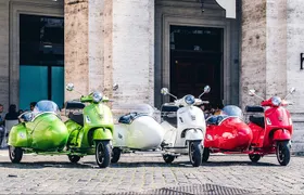 Rome Morning Vespa Sidecar Tour in Rome with Cappuccino 
