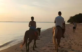 Horse riding on the beach in Gili Trawangan