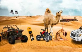 Half Day Desert Safari || Sand Boarding || Camel Ride || Inland Sea Visit ||