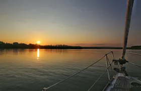 Moonlight sailing from Bad Saarow near Berlin