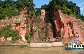 Panda with Leshan Giant Buddha included Tea Terrace view tasting
