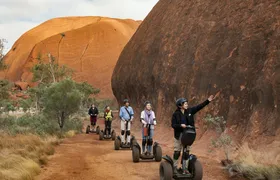 Uluru sunrise and self-balancing scooter