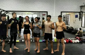 Group introductory Muay Thai class for beginners in Chiang Rai