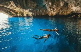Blue Cave swim stop, Lady of the Rocks and Submarine base visit