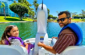 Swan Boat Rental at Rainbow Lagoon in Long Beach