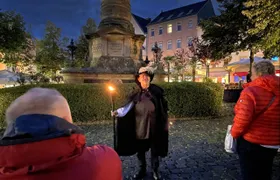 Night watchman tour with torch through Siegburg