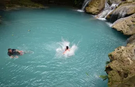 Private Blue Hole & Secret Falls Day Trip plus Shopping from Grand Palladium