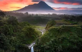 Selogriyo Temple and Trekking Java Rice Terraces, hidden waterfall -Nature Java