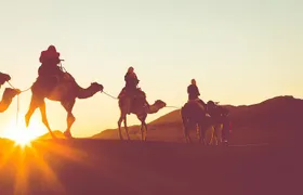 Sunset or Sunrise Camel ride in the Sahara Desert of Douz