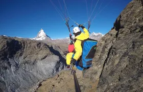 Paragliding mountain flight