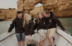 Benagil caves boat tour at sunset