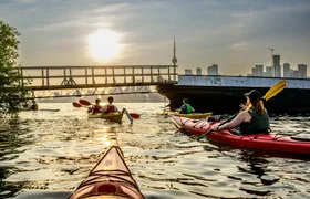 Pedal boat and kayaking in the dark at Downtown OWA