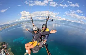 Tandem paragliding over Lake Ohrid with paddleboard session