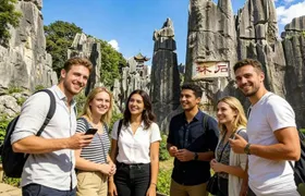 Kunming Stone Forest Wonders and Jiuxiang Cave with boat adventure