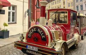 Train ride through Stralsund's old town