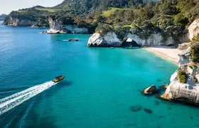2 Hour Cathedral Cove and Volcanic Coast Cruise with Shade Canopy
