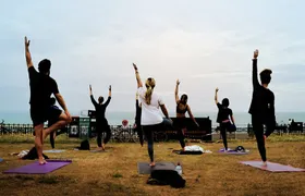 Outdoor Yoga Class at Brighton's Sea front