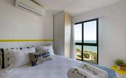Vista Mar da PRAIA de PONTANEGRA 2 quartos Wifi 55 MB capacidade para até 6 pessoas e PET friendly